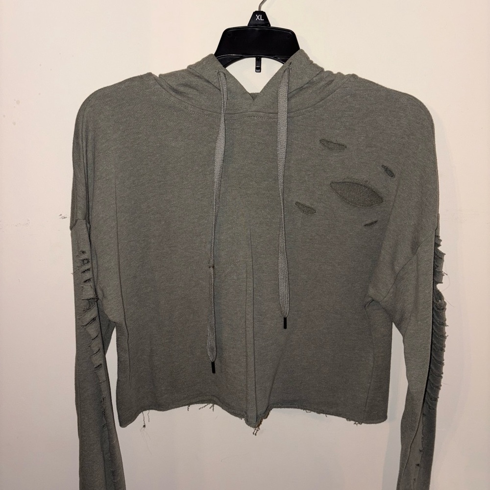 Rue21 Distressed Olive Hoodie